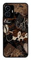 Coffee Pattern Metal Mobile Case for iQOO Z6 Lite   (Design No -37)