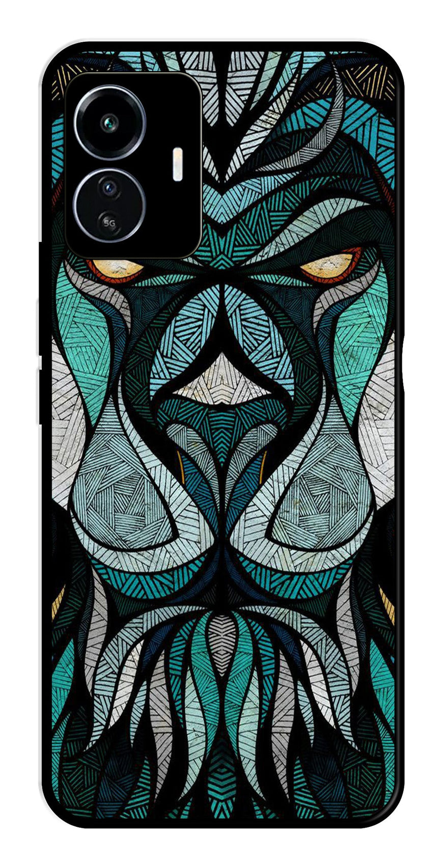 Lion Pattern Metal Mobile Case for iQOO Z6 Lite   (Design No -40)
