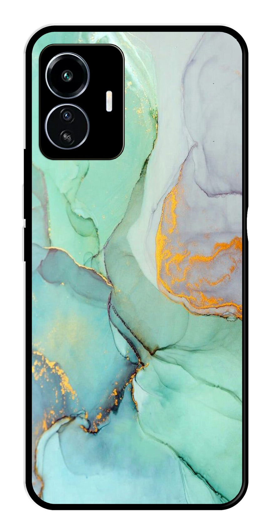 Marble Design Metal Mobile Case for iQOO Z6 Lite   (Design No -46)