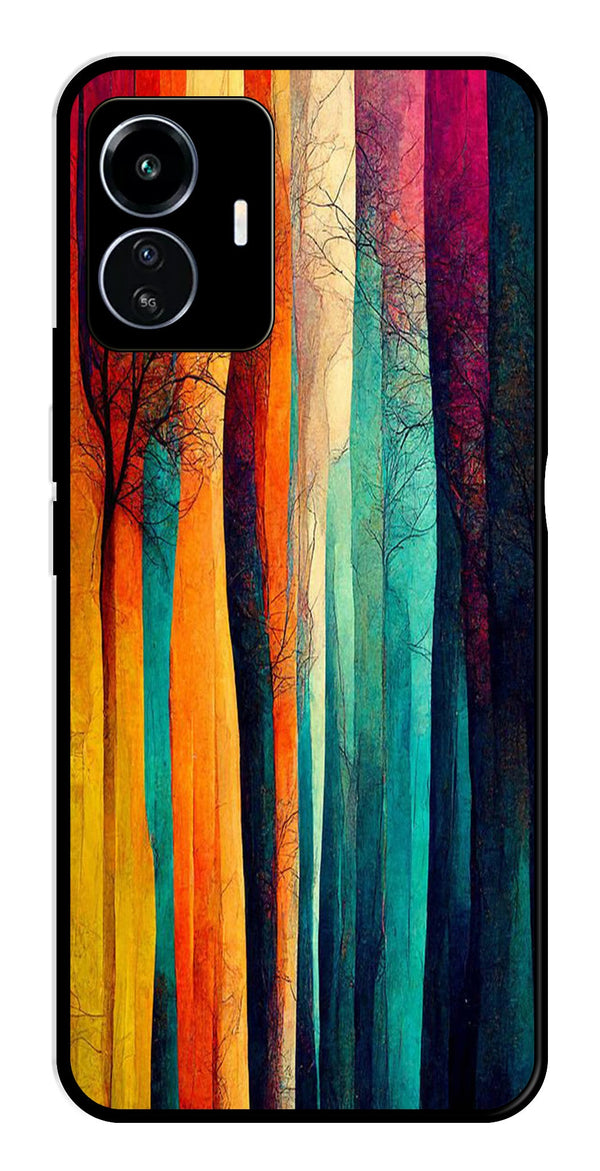 Modern Art Colorful Metal Mobile Case for iQOO Z6 Lite   (Design No -47)