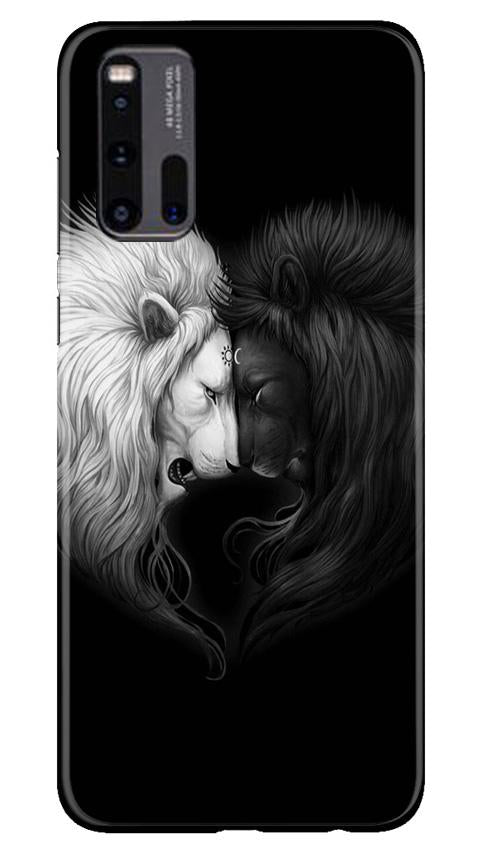 Dark White Lion Case for Vivo iQ00 3(Design - 140)