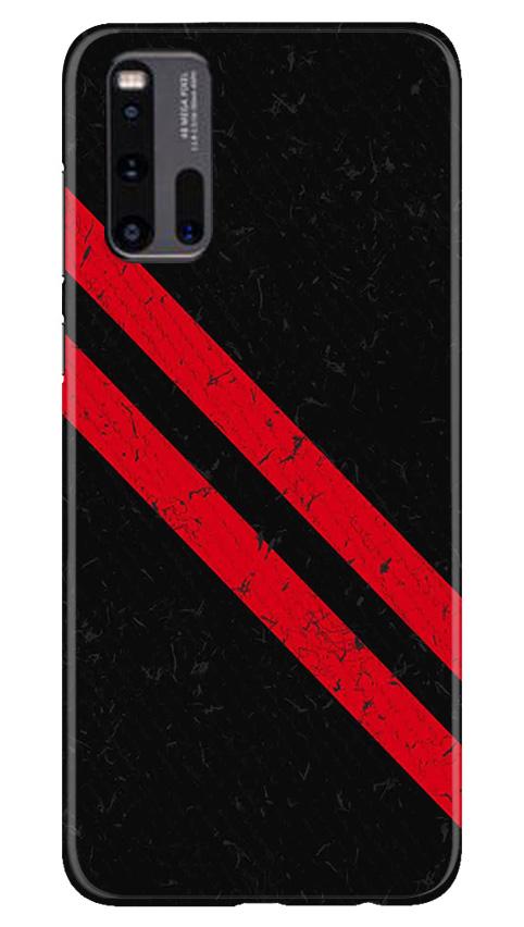 Black Red Pattern Mobile Back Case for Vivo iQ00 3 (Design - 373)