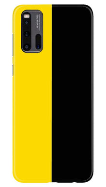 Black Yellow Pattern Mobile Back Case for Vivo iQ00 3 (Design - 397)