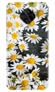 White flowers2 Mobile Back Case for Vivo S1 Pro (Design - 62)