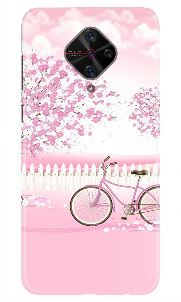 Pink Flowers Cycle Case for Vivo S1 Pro(Design - 102)