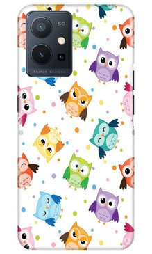 Owl Baground Pattern shore Mobile Back Case for Vivo Y75 5G / Vivo T1 5G (Design - 13)