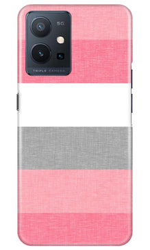 Pink white pattern Mobile Back Case for Vivo Y75 5G / Vivo T1 5G (Design - 55)