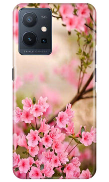 Pink flowers Mobile Back Case for Vivo Y75 5G / Vivo T1 5G (Design - 69)