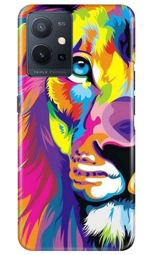 Colorful Lion Mobile Back Case for Vivo Y75 5G / Vivo T1 5G  (Design - 110)