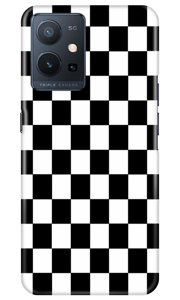 Black White Boxes Mobile Back Case for Vivo Y75 5G / Vivo T1 5G (Design - 331)