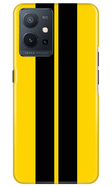 Black Yellow Pattern Mobile Back Case for Vivo Y75 5G / Vivo T1 5G (Design - 336)