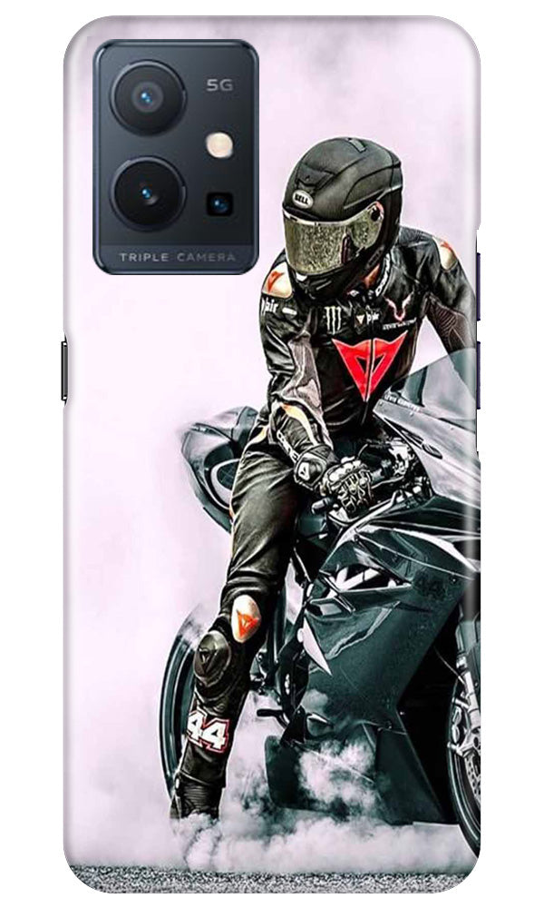 Biker Mobile Back Case for Vivo Y75 5G / Vivo T1 5G (Design - 342)
