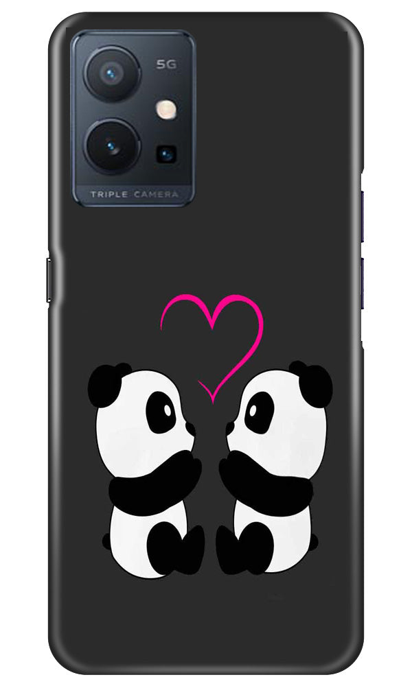 Panda Love Mobile Back Case for Vivo Y75 5G / Vivo T1 5G (Design - 355)