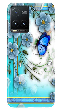 Blue Butterfly Mobile Back Case for Vivo T1X (Design - 21)
