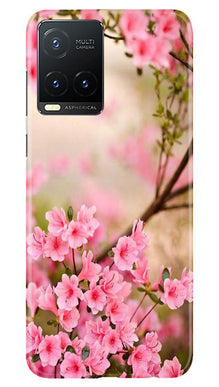 Pink flowers Mobile Back Case for Vivo T1X (Design - 69)