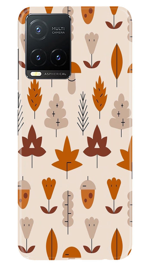Leaf Pattern Art Case for Vivo T1X  (Design - 132)
