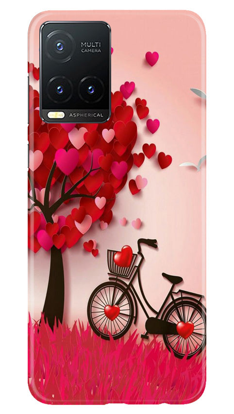 Red Heart Cycle Case for Vivo T1X (Design No. 191)