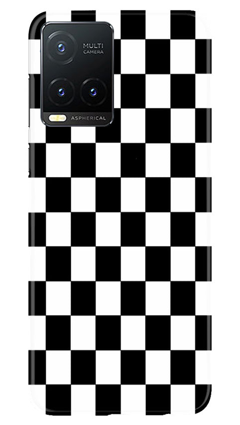 Black White Boxes Mobile Back Case for Vivo T1X (Design - 331)