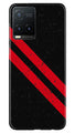 Black Red Pattern Mobile Back Case for Vivo T1X (Design - 332)