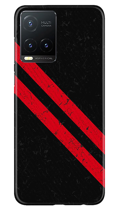 Black Red Pattern Mobile Back Case for Vivo T1X (Design - 332)