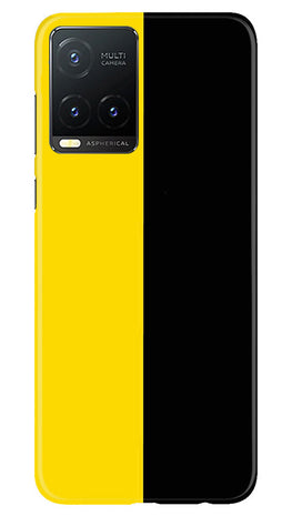 Black Yellow Pattern Mobile Back Case for Vivo T1X (Design - 354)
