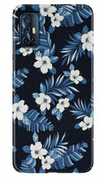 White flowers Blue Background2 Case for Vivo V17