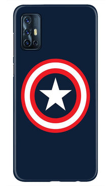 Captain America Mobile Back Case for Vivo V17 (Design - 42)