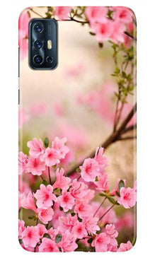 Pink flowers Mobile Back Case for Vivo V17 (Design - 69)