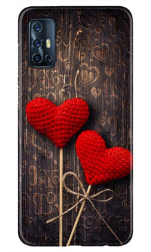 Red Hearts Mobile Back Case for Vivo V17 (Design - 80)