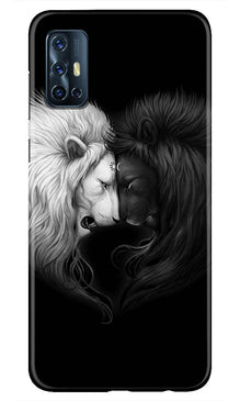 Dark White Lion Mobile Back Case for Vivo V17  (Design - 140)