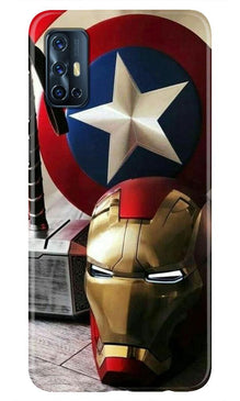 Ironman Captain America Mobile Back Case for Vivo V17 (Design - 254)