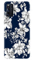 White flowers Blue Background Case for Vivo V19