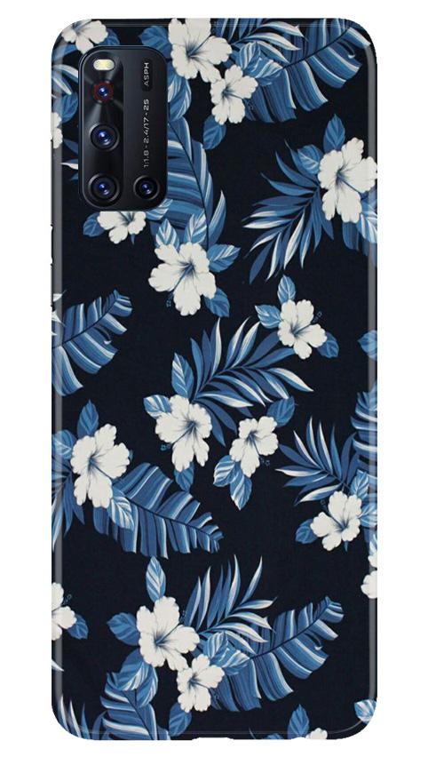 White flowers Blue Background2 Case for Vivo V19