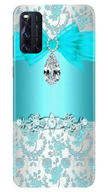 Shinny Blue Background Mobile Back Case for Vivo V19 (Design - 32)