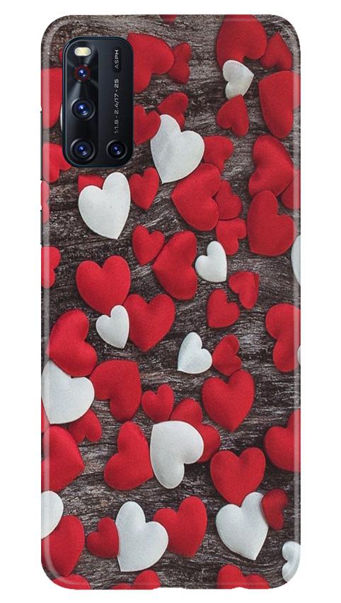 Red White Hearts Case for Vivo V19  (Design - 105)
