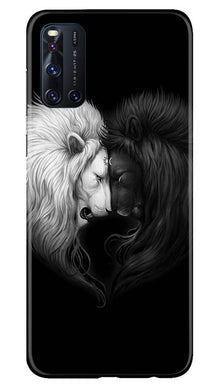 Dark White Lion Mobile Back Case for Vivo V19  (Design - 140)