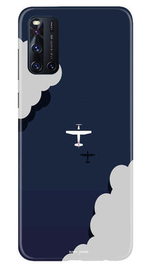 Clouds Plane Mobile Back Case for Vivo V19 (Design - 196)