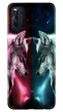 Wolf fight Mobile Back Case for Vivo V19 (Design - 221)