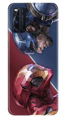 Ironman Captain America Mobile Back Case for Vivo V19 (Design - 245)
