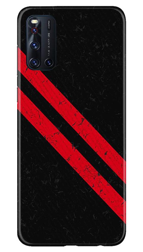 Black Red Pattern Mobile Back Case for Vivo V19 (Design - 373)
