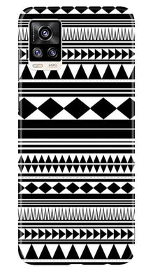 Black white Pattern Mobile Back Case for Vivo V20 (Design - 5)