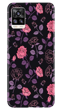 Rose Black Background Mobile Back Case for Vivo V20 Pro (Design - 27)