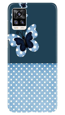 White dots Butterfly Mobile Back Case for Vivo V20 (Design - 31)