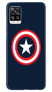 Captain America Mobile Back Case for Vivo V20 (Design - 42)