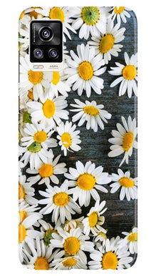 White flowers2 Mobile Back Case for Vivo V20 Pro (Design - 62)