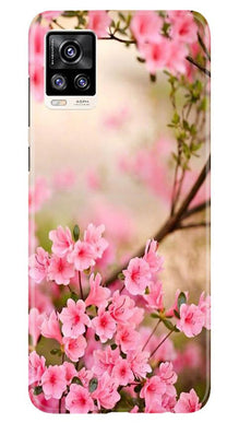 Pink flowers Mobile Back Case for Vivo V20 (Design - 69)