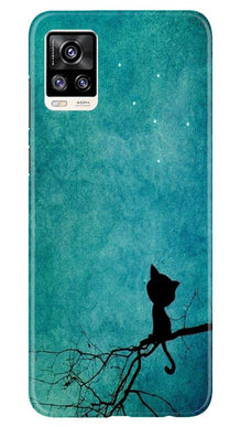 Moon cat Mobile Back Case for Vivo V20 Pro (Design - 70)