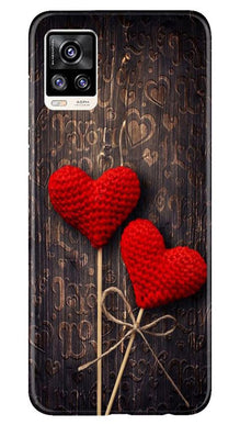 Red Hearts Mobile Back Case for Vivo V20 (Design - 80)