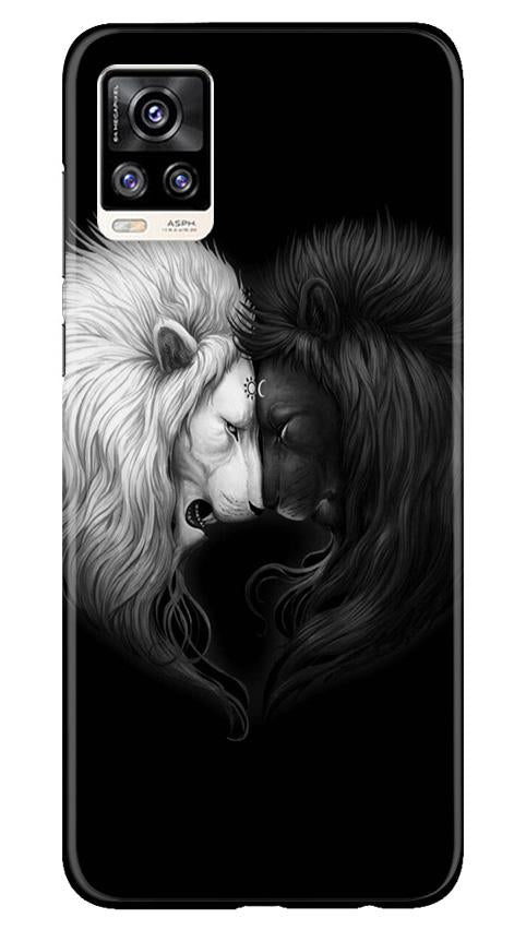 Dark White Lion Case for Vivo V20(Design - 140)