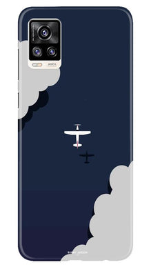 Clouds Plane Mobile Back Case for Vivo V20 (Design - 196)